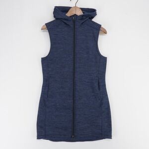 Title Nine Rainier Dress Womens S Blue Heather Full Zip Hooded Polaltec